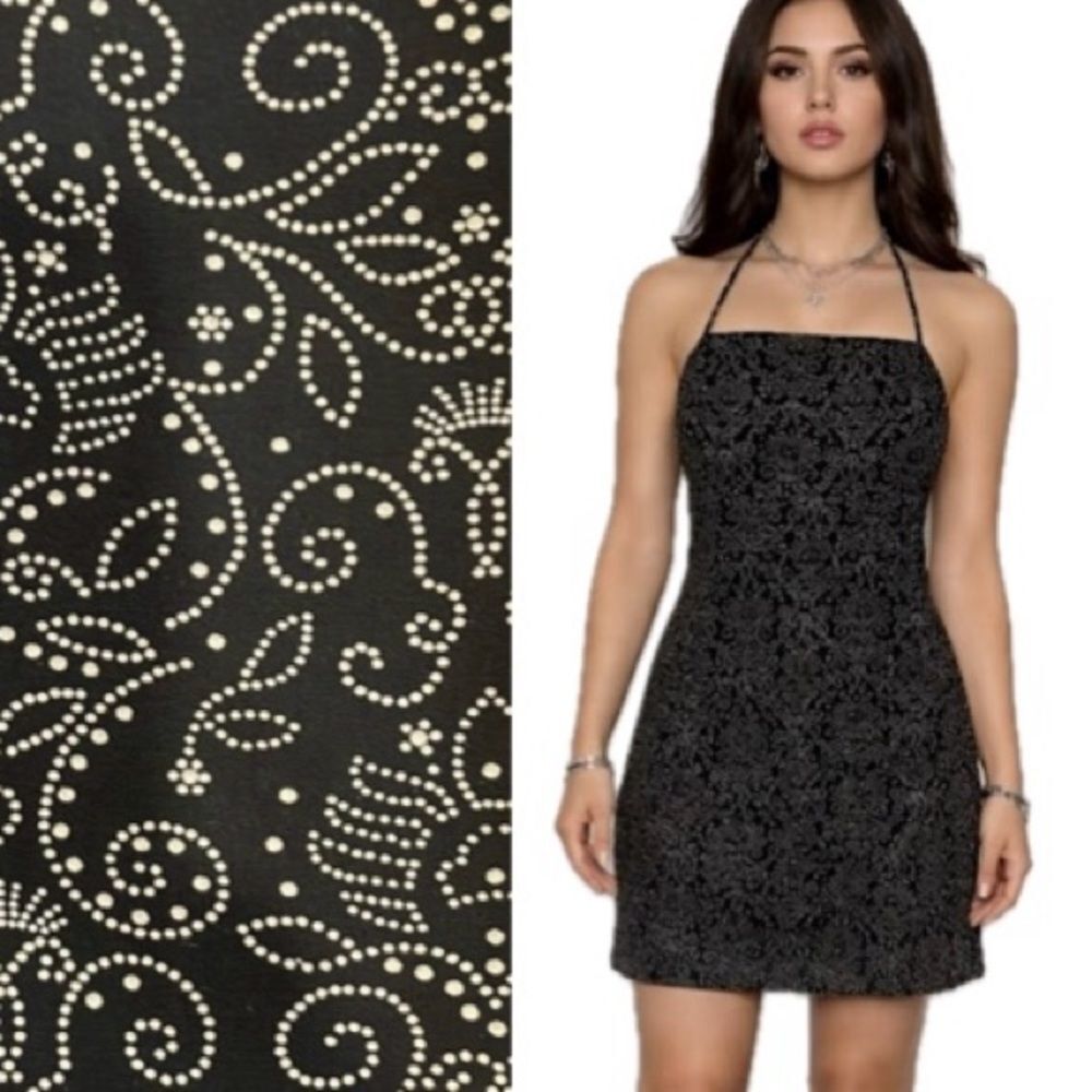ESPRIT De Corp Halter Dress Size 3/4 Vintage Paisley Print Y2K Spaghetti Strap